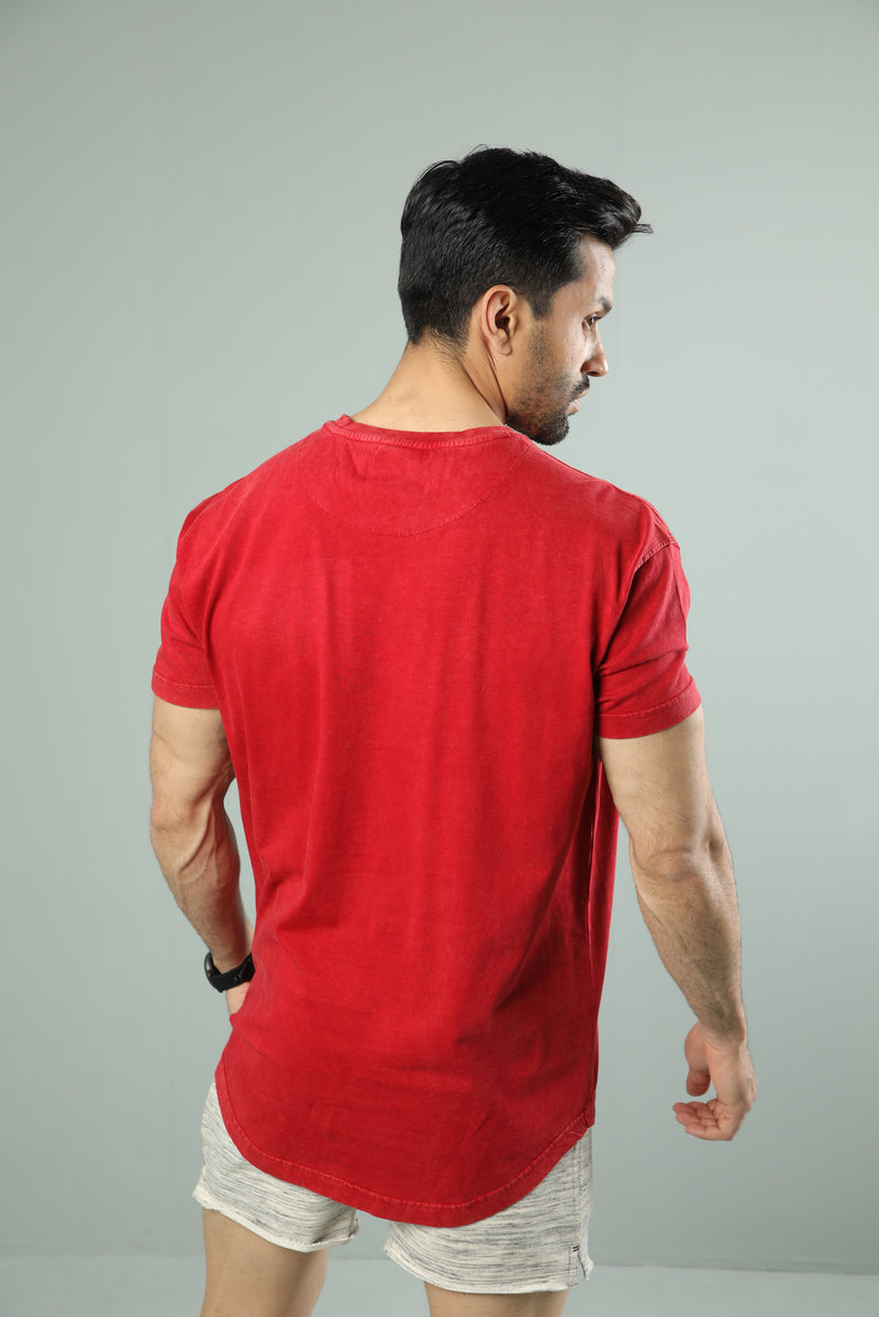 112 Wrinkle Jersey T-Shirt (Red Wash)