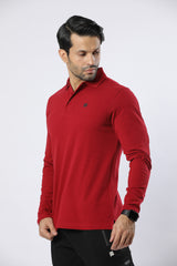 Clasic Long Sleeve Polo Shirt 108 (Red)